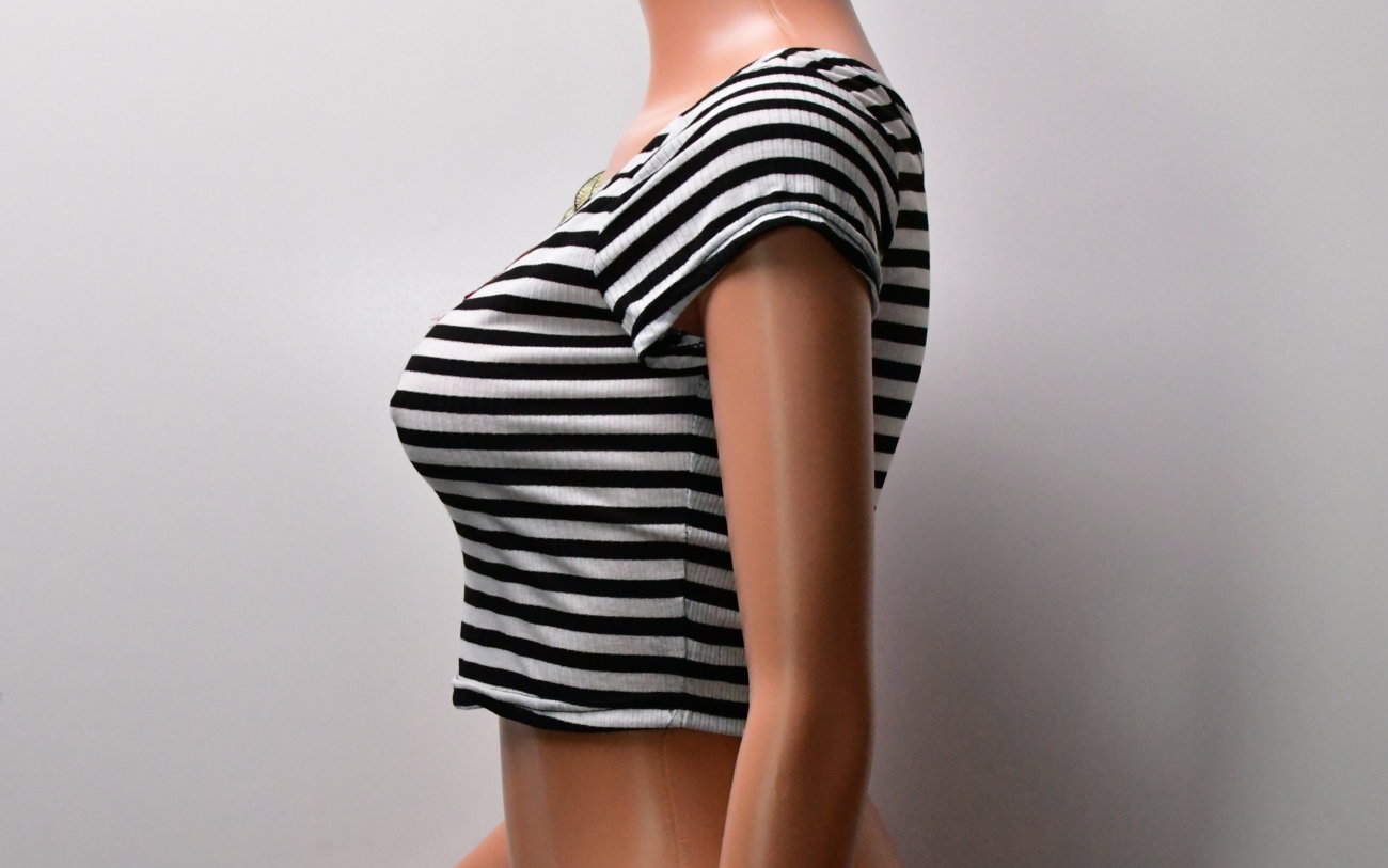 WOMEN'S BLACK AND WHITE STRIPED CROP TOP | EPIC VIBEZ